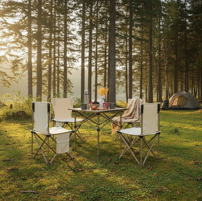 Set de mesa con 4 sillas plegables