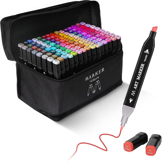 Marcadores doble punta - 120pcs