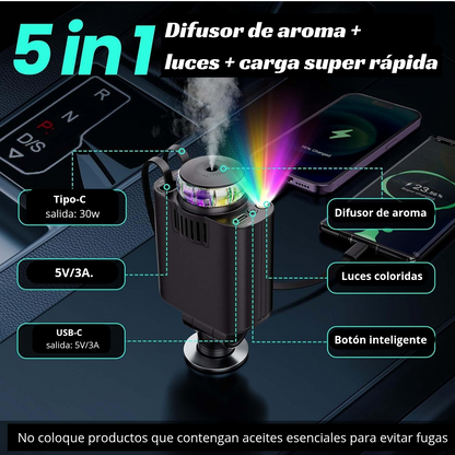 Cargador para auto 5 en 1
